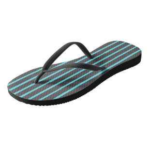 Tongs Rayures grises et bleues