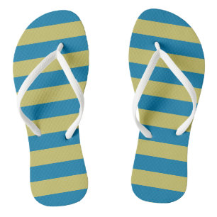 Tongs rayures jaunes et bleues