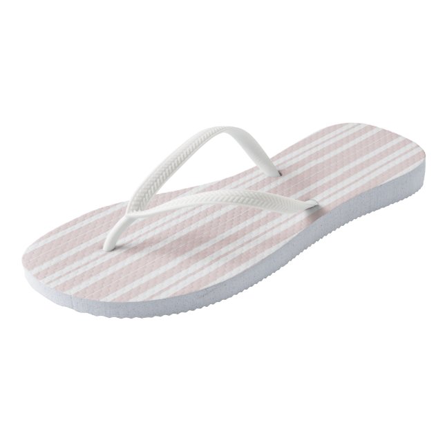 Tongs rayures rose et blanche (Incliné)