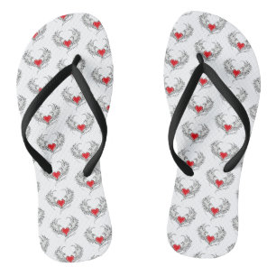 Tongs Red Angel Coeur avec ailes