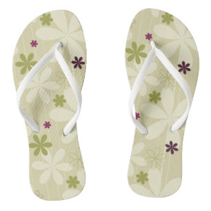 Tongs Rétro arrière - plan floral