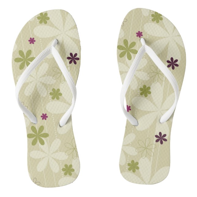 Tongs Rétro arrière - plan floral (Semelle)