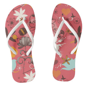 Tongs Rétro motif floral 4