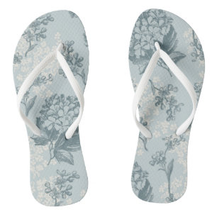 Tongs Rétro motif floral avec des fleurs de viburnum