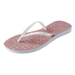 Tongs Rose antique et blanc Dots 3 serviettes