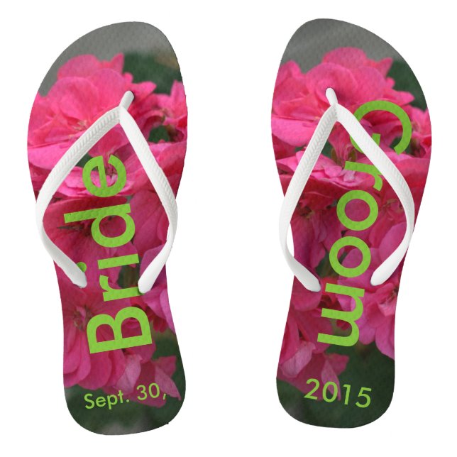 Tongs Rose de la chambre de mariée Géranium Flip Flops (Semelle)