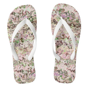 Tongs rose et vert Abstrait