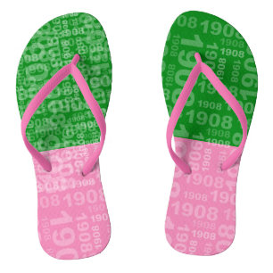 Tongs Rose et vert dix-neuf