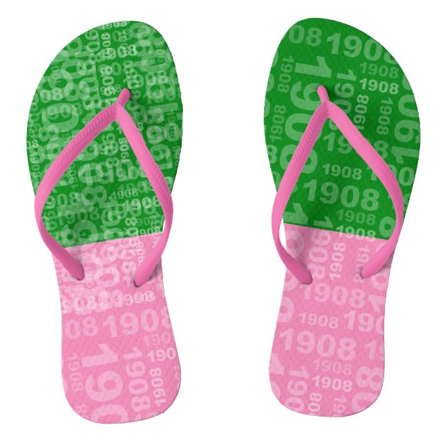 Tongs Rose et vert dix-neuf (Semelle)