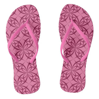 Tongs Rose motif courbe de Bourgogne Beachy