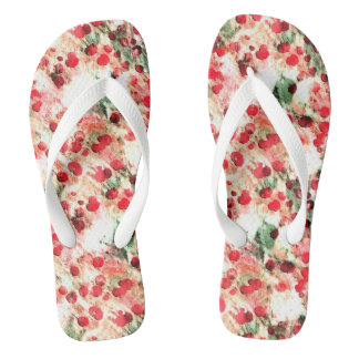 Tongs Rose Rouge Punks à pois