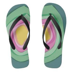 Tongs Rose vert Abstrait moderne