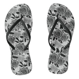 Tongs Roses noirs, rose, noirs et gris