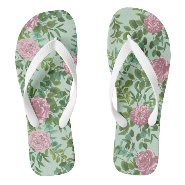 Tongs Roses roses Jardin Printemps Mariage (Semelle)