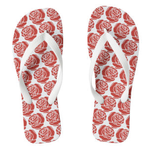 Tongs Roses rouges