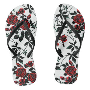Tongs Roses rouges .