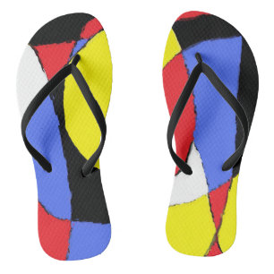 Tongs Rouge et Bleu Abstrait