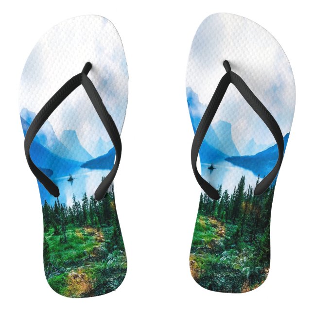 Tongs Rustic Country Mountains Nature Scène Photographie (Semelle)