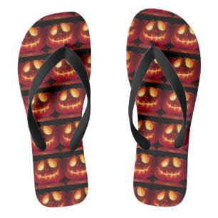 Tongs Saison Halloween Citrouille souriante
