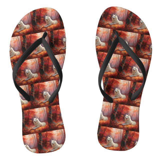 Tongs Samoyé en automne Leaves Fall Inspire (Semelle)