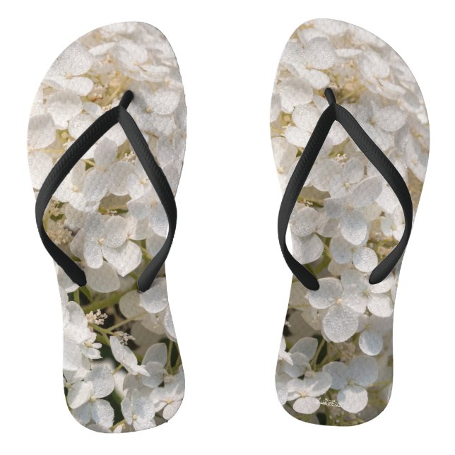 Tongs sandale, fleurs blanches (Semelle)