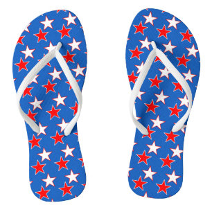 Tongs Sandales à bascule étoilées rouge et blanc patriot