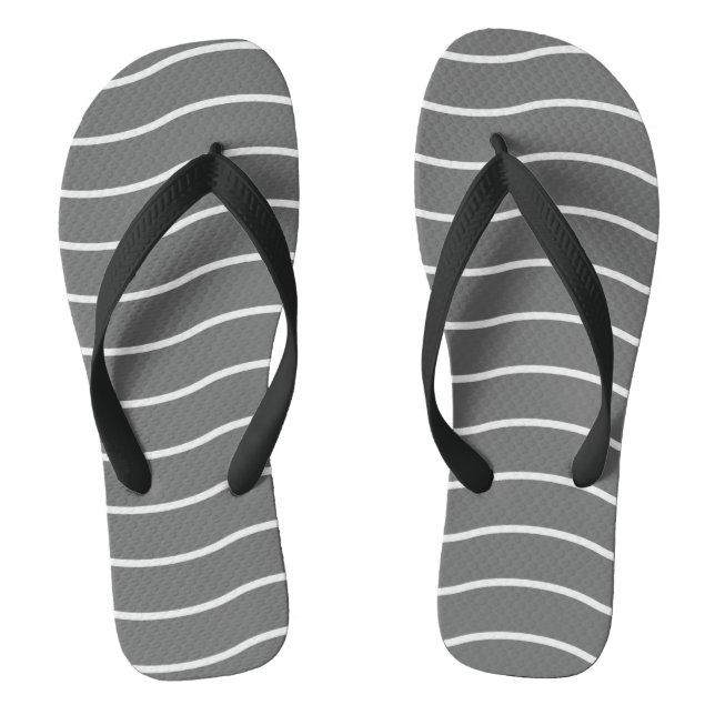 Tongs Sandales à motif de vague gris blanc (Semelle)
