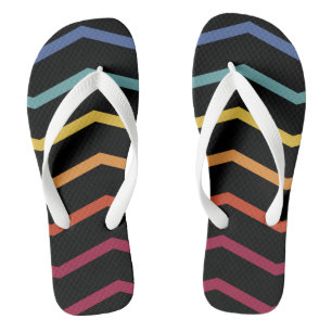 Tongs Sandales à motif zigzag coloré moderne