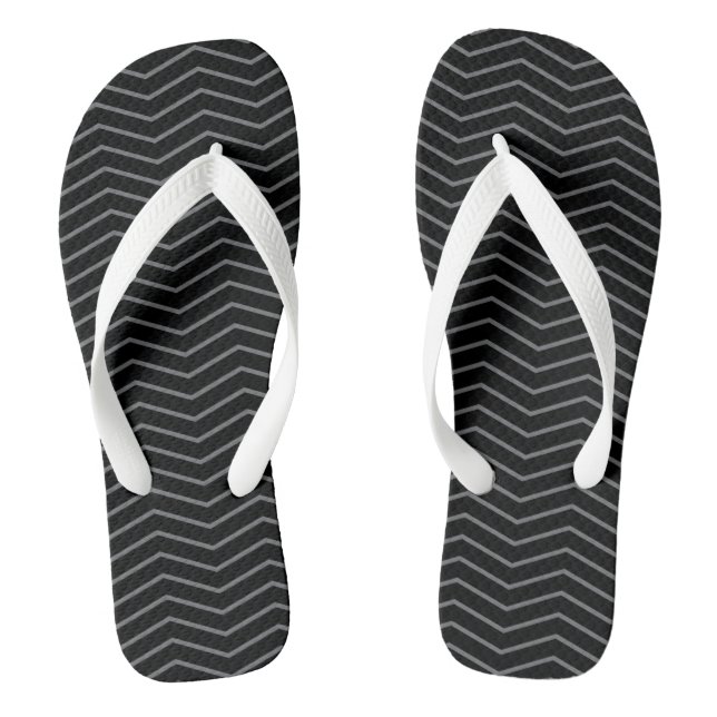 Tongs Sandales à motif zigzag gris noir (Semelle)