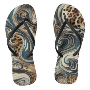 Tongs Sandales à motifs animaux et tourbillons