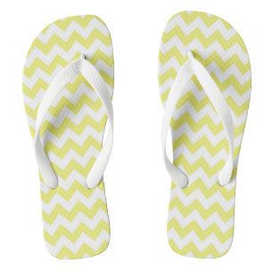 Tongs Sandales à motifs Chevron Jaune