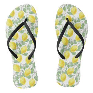 Tongs Sandales citron.