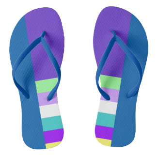 Tongs Sandales de design bleu et violet