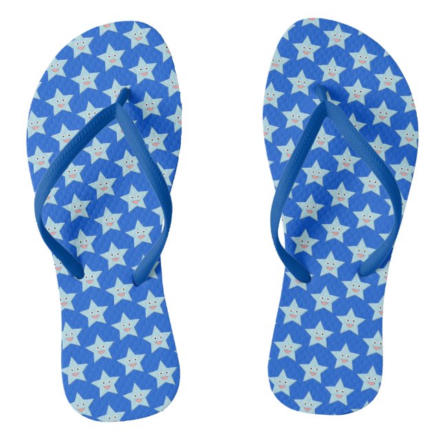 Tongs Sandales de fête bleu brillant avec étoile (Semelle)
