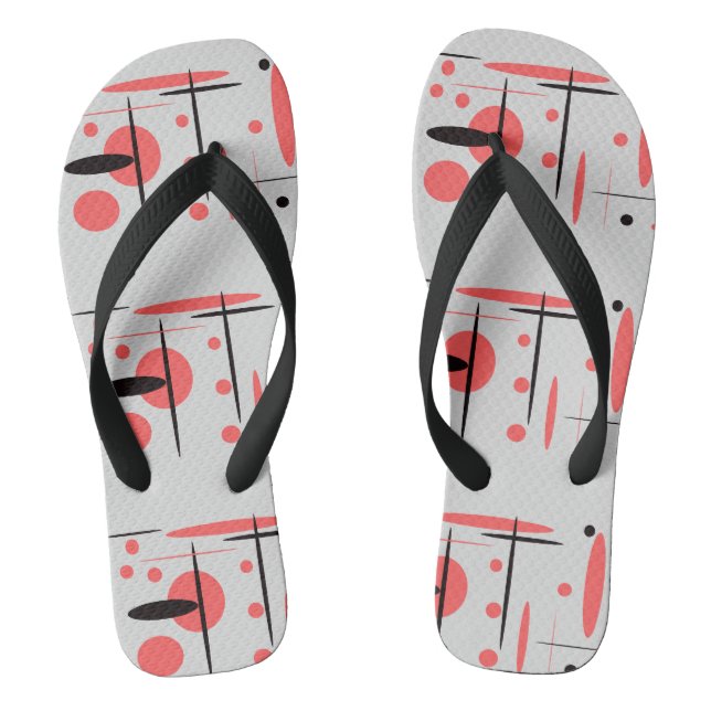 Tongs Sandales d'été rouges, noires et blanches (Semelle)