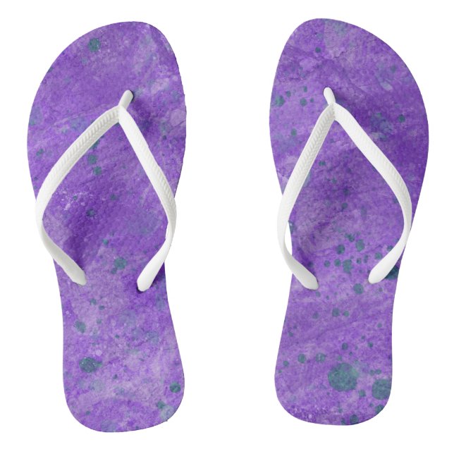 Tongs Sandales d'été violet et sarcelle à rabattons (Semelle)