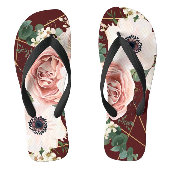 Tongs Sandales Flipflop personnalisées Vin géométrique B (Semelle)