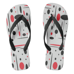 Tongs Sandales noires, rouges et blanches