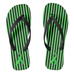Tongs Sandales rayées Ruban de sensibilisation à la mala