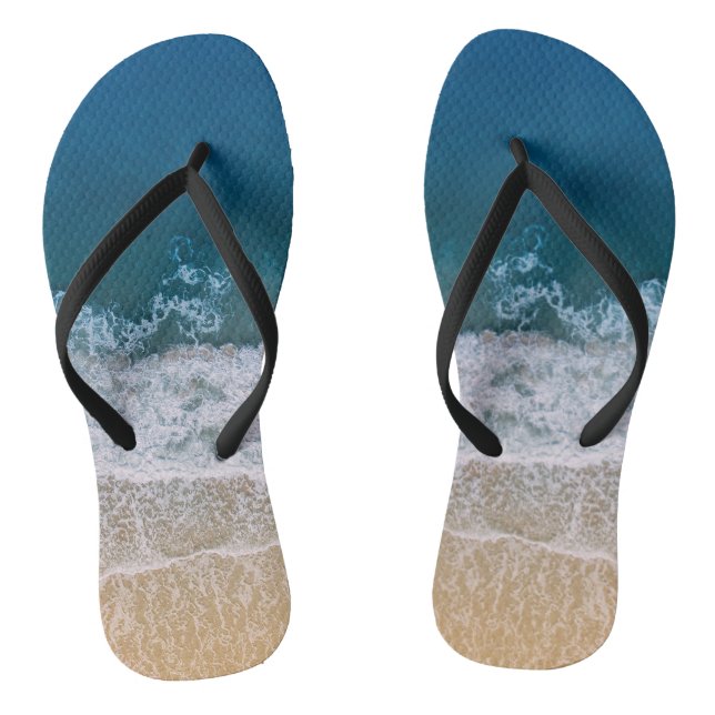 Tongs Sandy Beach Vue aérienne Turquoise Blue Sea Florid (Semelle)