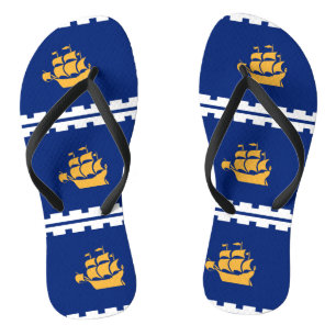 Tongs Sangles fines pour adultes avec drapeau de Québec