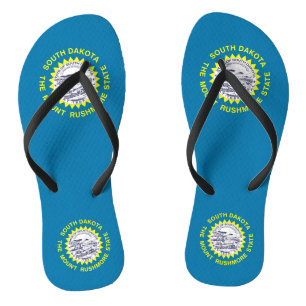 Tongs Sangles fines pour adultes avec drapeau du Dakota