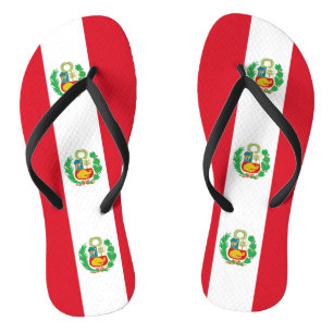 Tongs Sangles fines pour adultes avec drapeau du Pérou