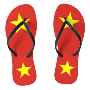 Tongs Sangles fines pour adultes avec drapeau du Vietnam