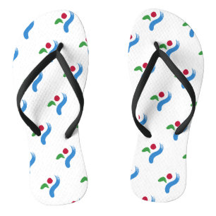 Tongs Sangles fines pour adultes avec le drapeau de Séou