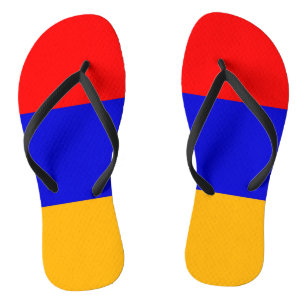 Tongs Sangles minces adultes avec drapeau d'Arménie