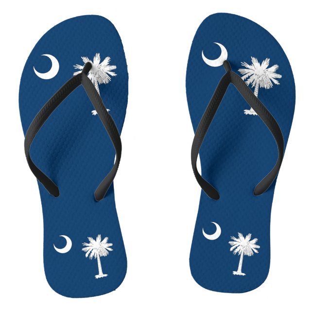 Tongs Sangles minces adultes avec drapeau de Caroline du (Semelle)