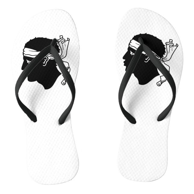 Tongs Sangles minces adultes avec Drapeau de Corse, Fran (Semelle)