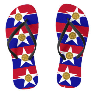 Tongs Sangles minces adultes avec Drapeau de Dallas, Éta