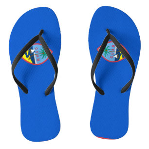 Tongs Sangles minces adultes avec Drapeau de Guam, USA